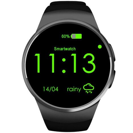 Ceas Smartwatch cu Telefon iUni KW18, Touchscreen 1.3 Inch, Notificari, iOS, Android, Black + Card M