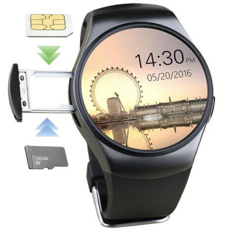 Ceas Smartwatch cu Telefon iUni KW18, Touchscreen 1.3 Inch, Notificari, iOS, Android, Black + Card M